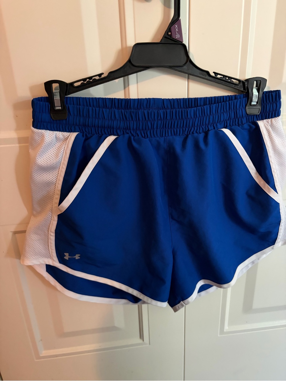 Under Armour Women's Royal Blue and White Athletic Shorts